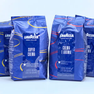 Lavazza kaffepakke med 4 kg. espressobønner, Lavazza Super crema og Lavazza Crema E Aroma.
