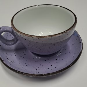 Inker porcelain Cappuccinokop, 25 cl. Lilla iris dots NY VARE